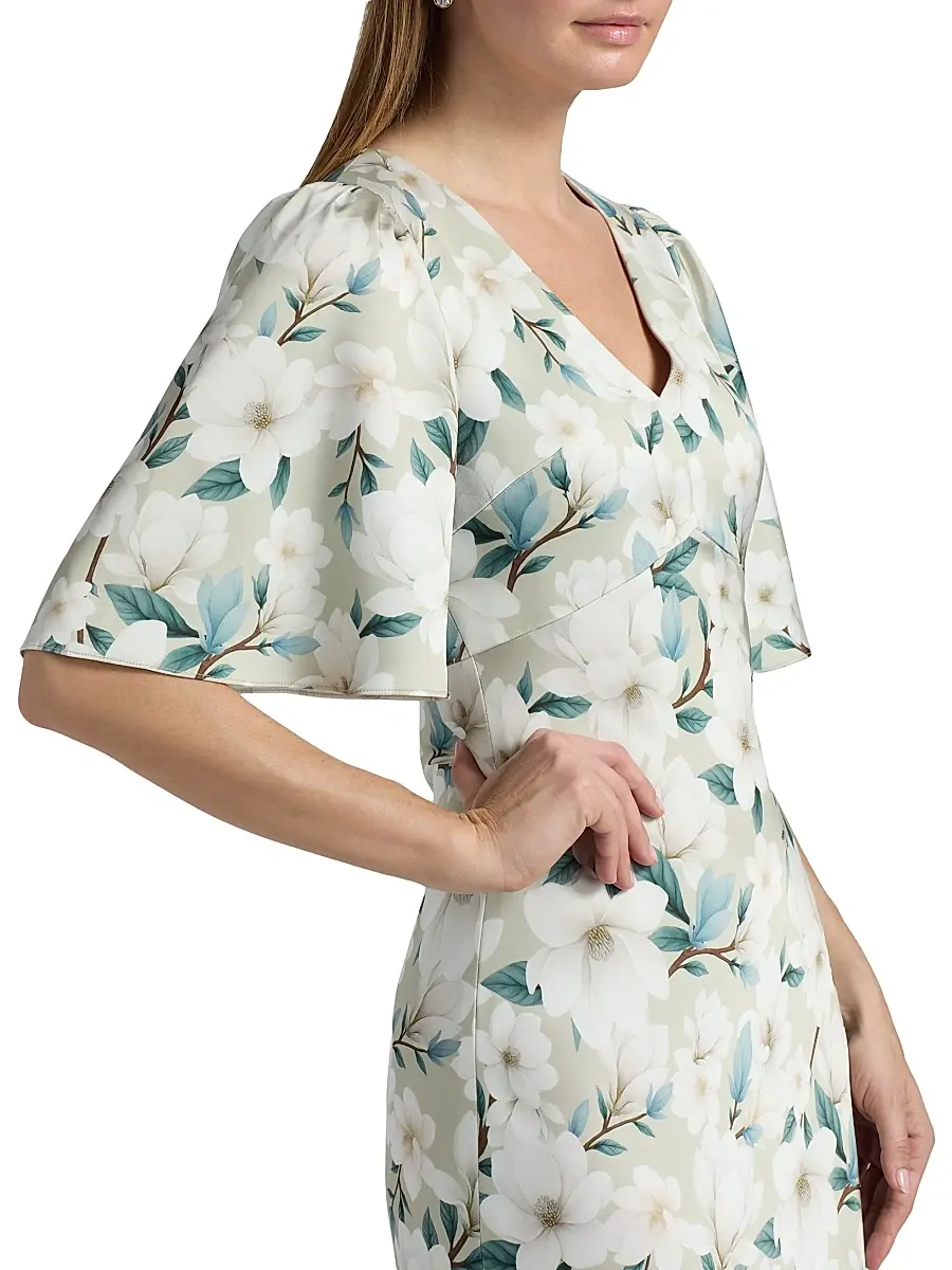 SACHIN & BABI Women's Mae Floral Flutter-Sleeve Gown | Thumbnail 6
