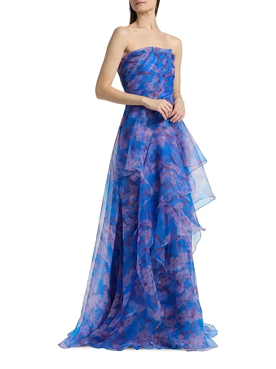 THEIA Women's Orelia Organza Strapless Gown | Thumbnail 4 THEIA Women's Orelia Organza Strapless Gown | Thumbnail 4