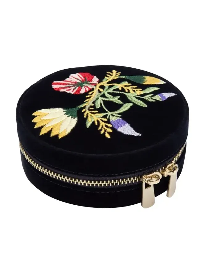 Zoe Round Travel Jewelry Case