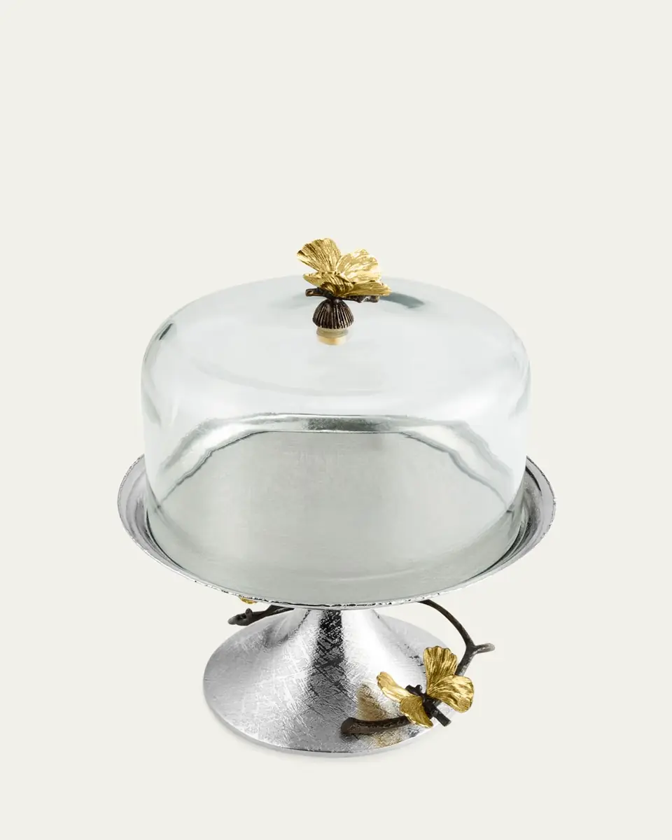 Michael Aram Butterfly Ginkgo Pastry Dish with Dome | Thumbnail 2