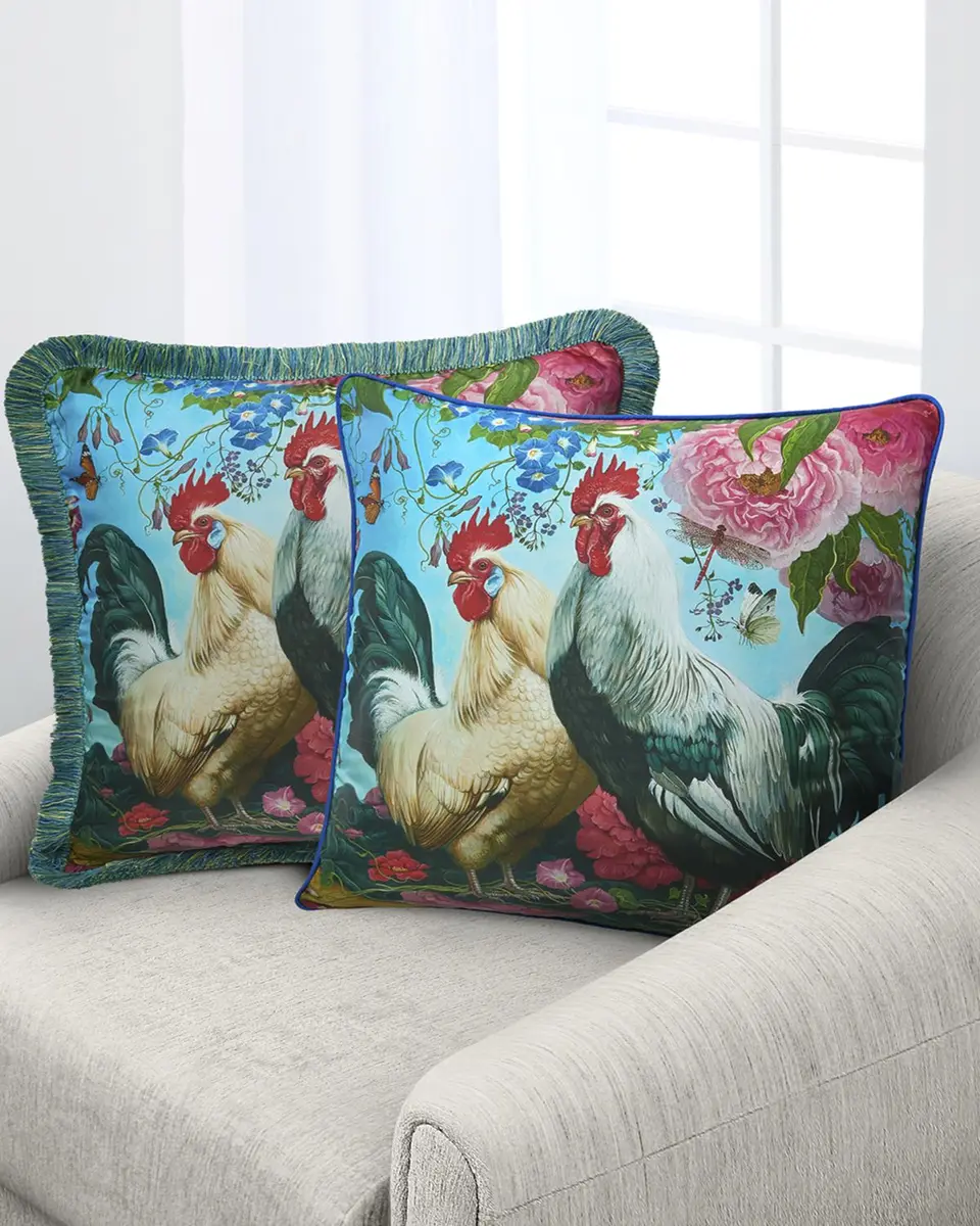 Yana Movchan Two Brothers Fringe Silk Pillow | Thumbnail 2