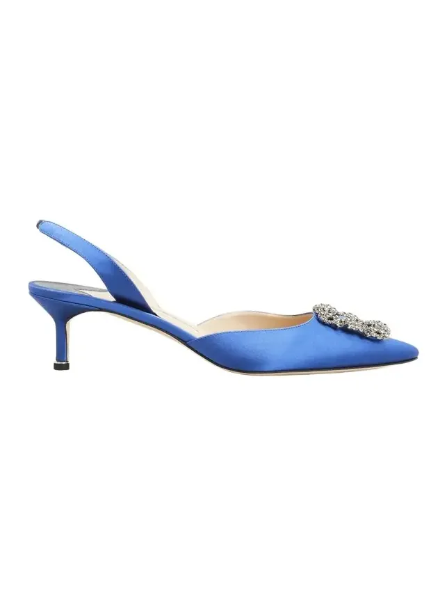 Hangisi Crystal Buckle Slingback Pumps Hangisi Crystal Buckle Slingback Pumps