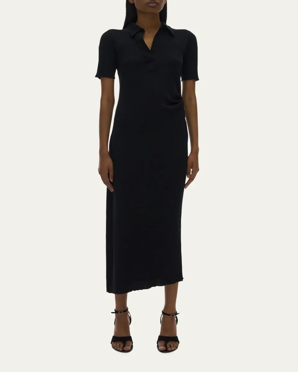 Helmut Lang Ribbed Knit Polo Midi Dress | Thumbnail 2 Helmut Lang Ribbed Knit Polo Midi Dress | Thumbnail 2