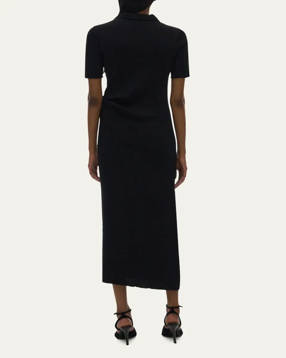 Helmut Lang Ribbed Knit Polo Midi Dress | Thumbnail 3 Helmut Lang Ribbed Knit Polo Midi Dress | Thumbnail 3