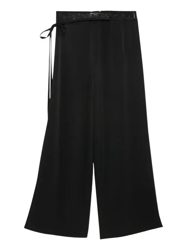 Straight-Leg Lace-Trim Pants