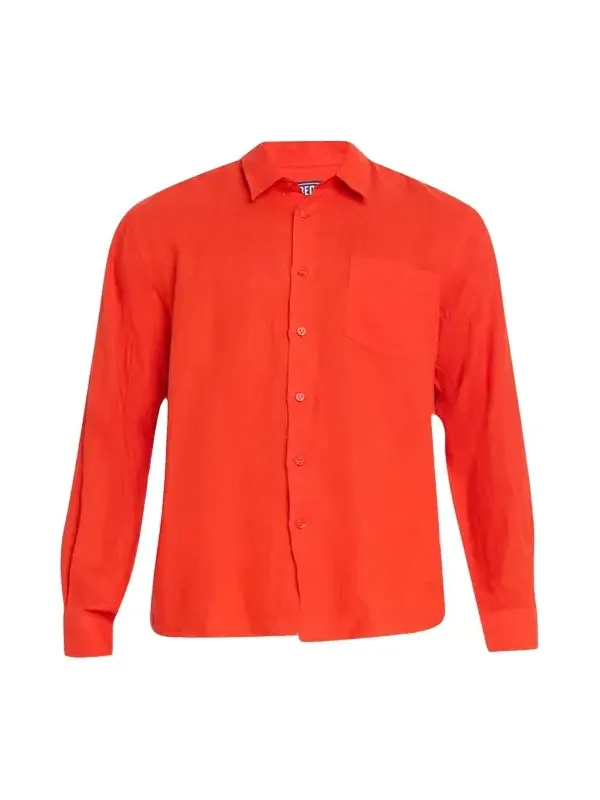 Men's Caroubis Solid Linen Sport Shirt Men's Caroubis Solid Linen Sport Shirt