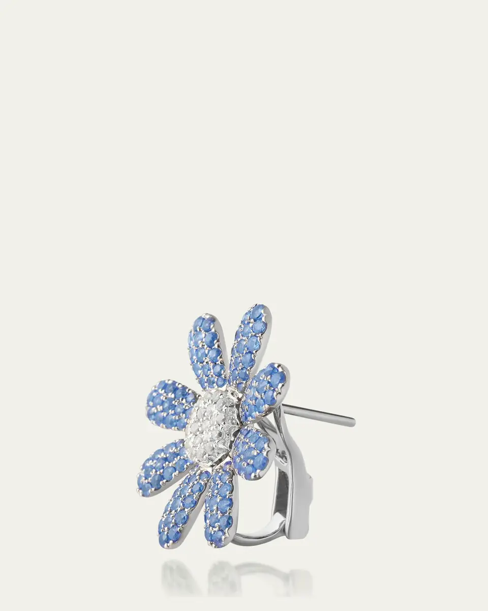 Mio Harutaka Blue Margaret Sapphire and Diamond Earring, Single | Thumbnail 2