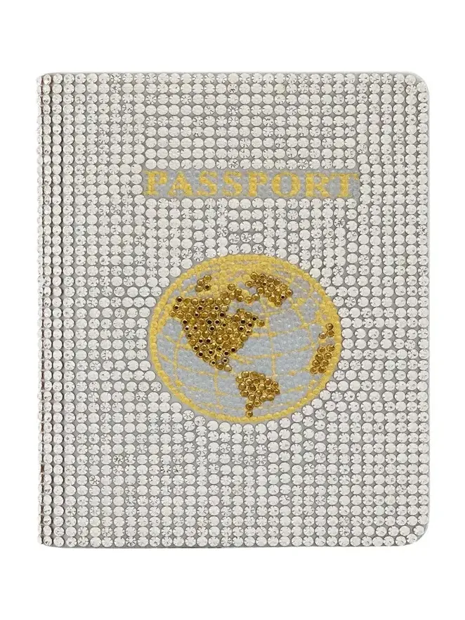 Allover Crystal Passport Holder