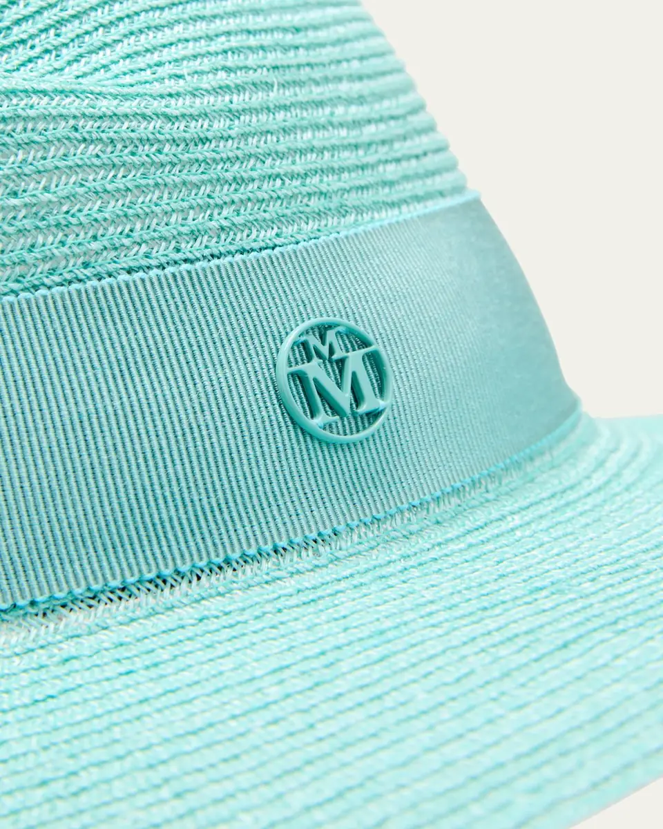 Maison Michel Virginie Seasonal Iconic Aqua Straw Fedora | Thumbnail 2