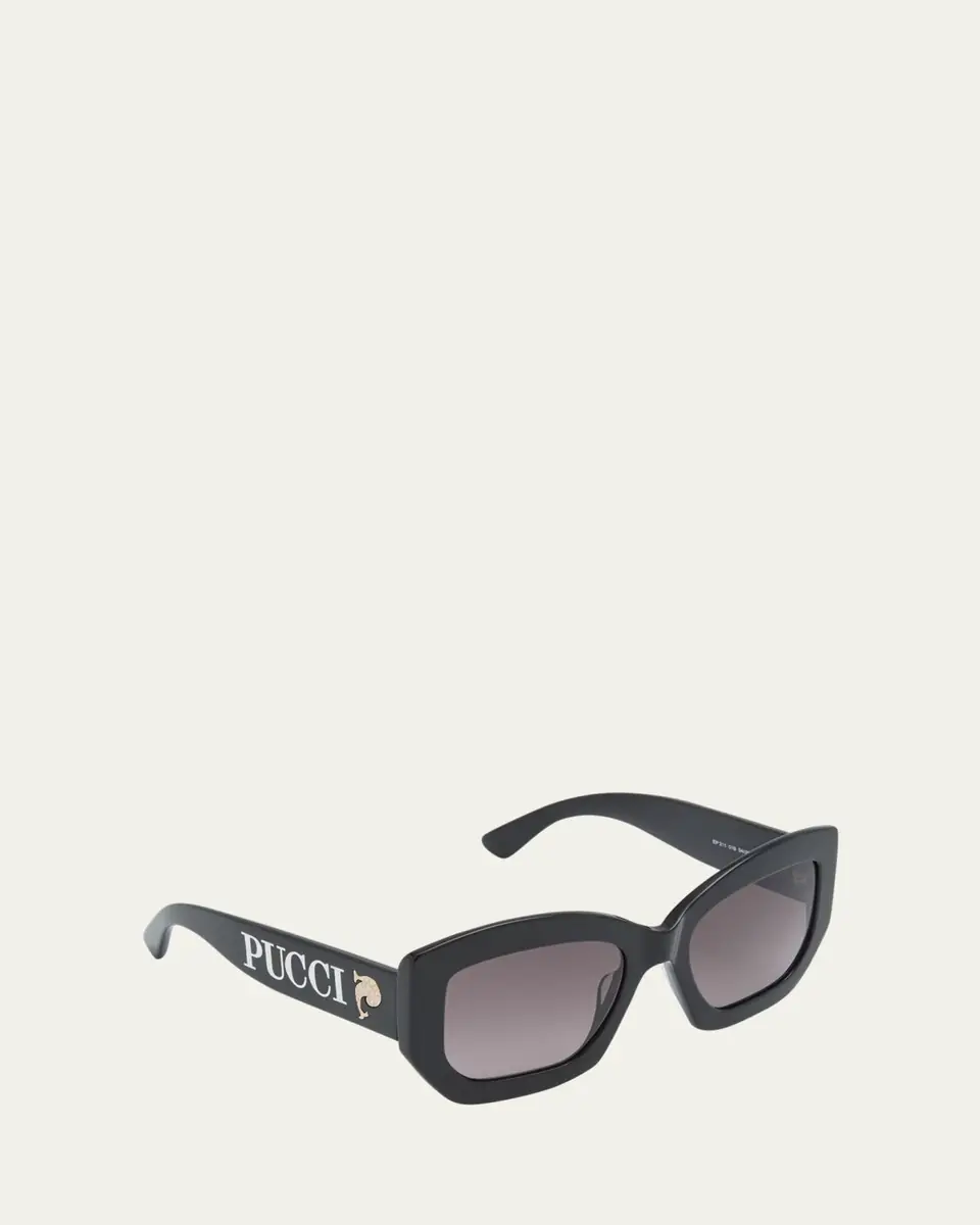 PUCCI Oversized Logo Acetate & Metal Sunglasses | Thumbnail 2
