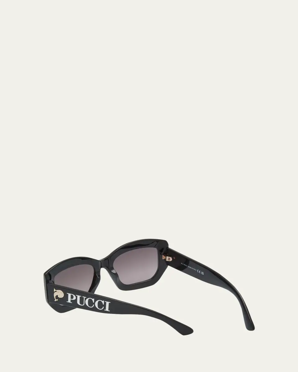 PUCCI Oversized Logo Acetate & Metal Sunglasses | Thumbnail 3