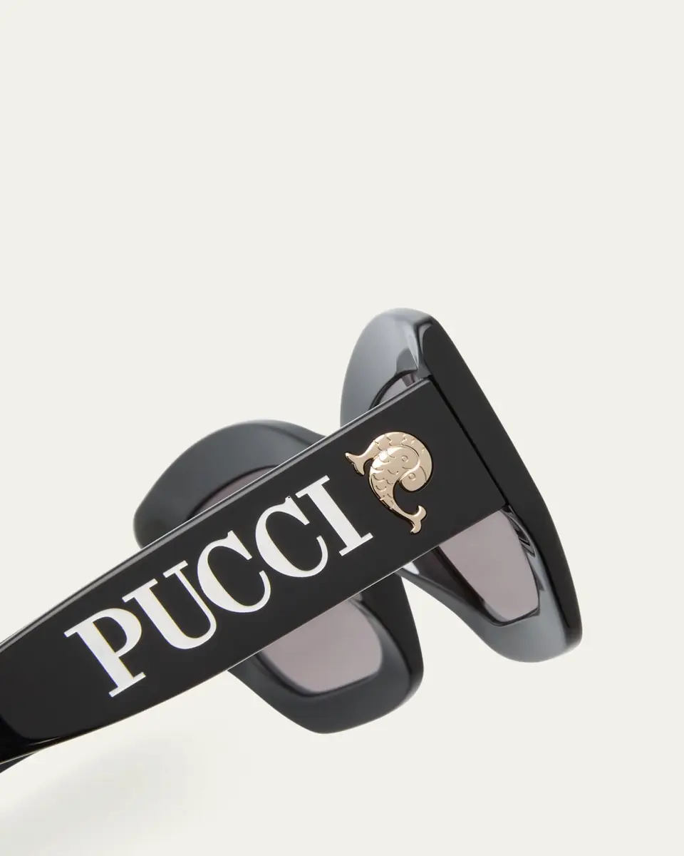 PUCCI Oversized Logo Acetate & Metal Sunglasses | Thumbnail 4