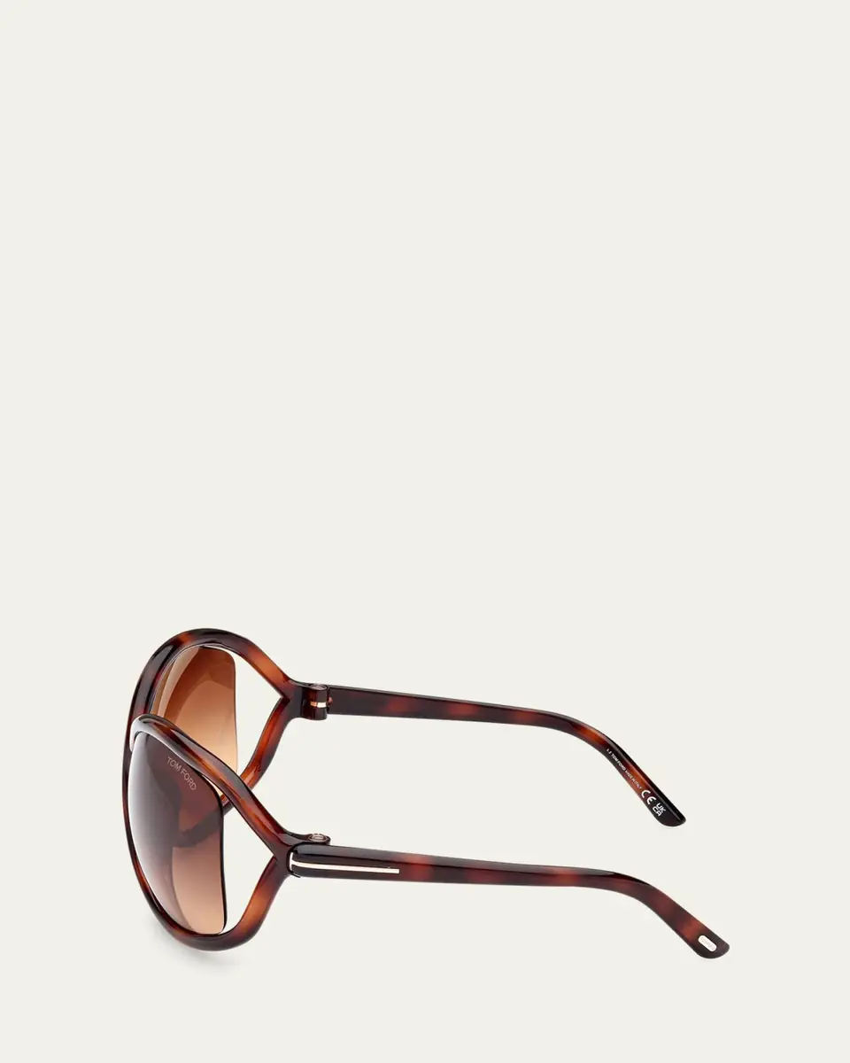 TOM FORD Cut-Out Acetate Butterfly Sunglasses | Thumbnail 3