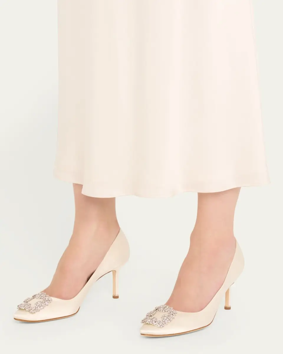 Manolo Blahnik Hangisi Satin Buckle Pumps | Thumbnail 2