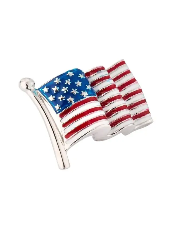 Jan Leslie Men's Sterling Silver American Flag Lapel Pin