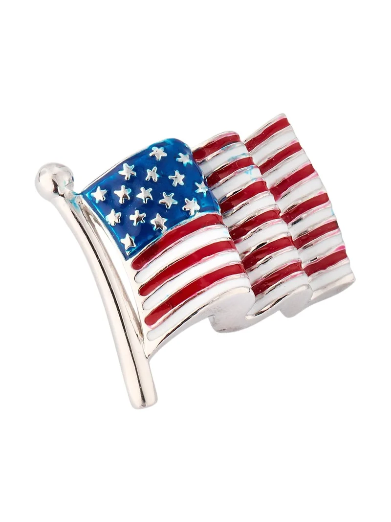 Men's Sterling Silver American Flag Lapel Pin Men's Sterling Silver American Flag Lapel Pin