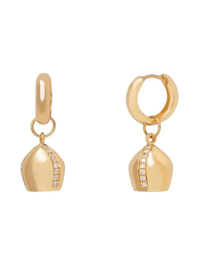 Haute Victoire Diamond Lune Hoop Earrings