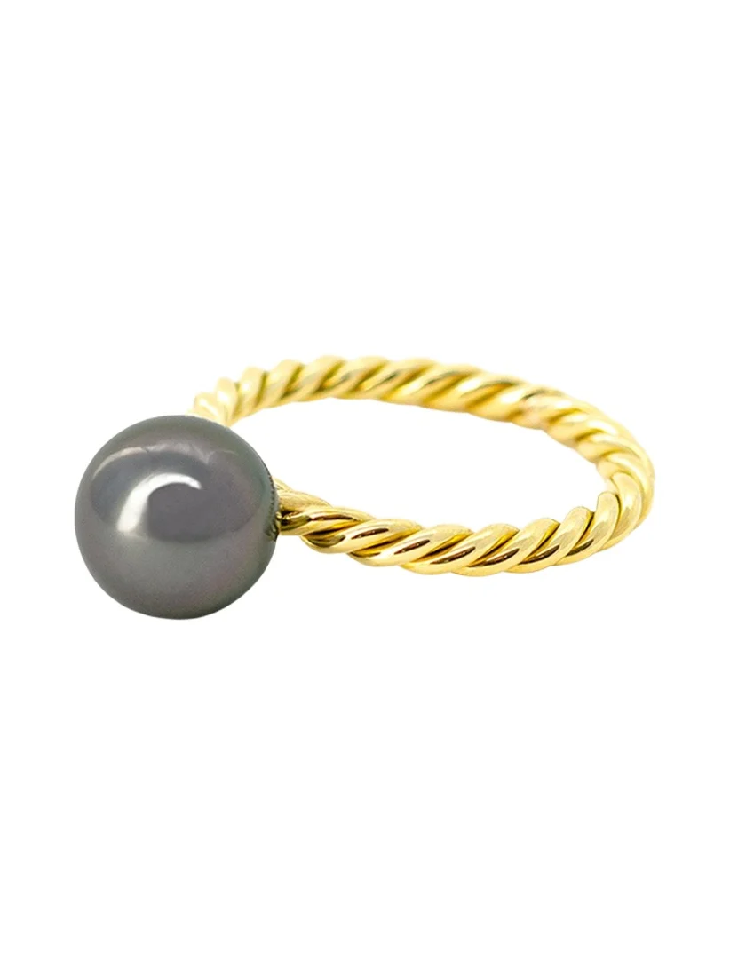 Haute Victoire Tahitian Pearl Hand Twisted Ring