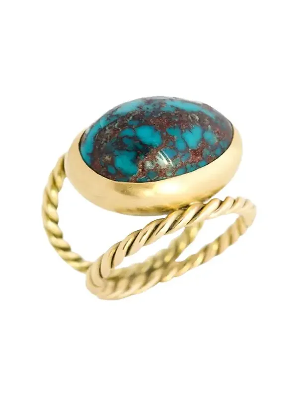 Haute Victoire One Of A Kind Hand Twisted Turquoise Ring