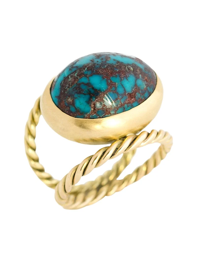 Haute Victoire One Of A Kind Hand Twisted Turquoise Ring