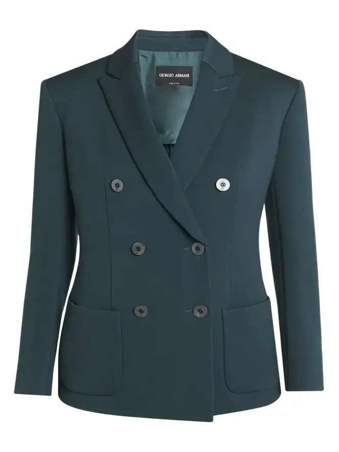Double-Breasted Stretch Wool Blazer Jacket Double-Breasted Stretch Wool Blazer Jacket