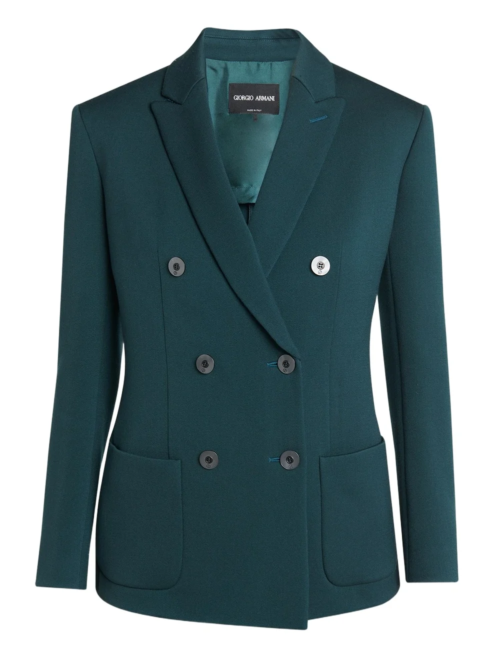 Double-Breasted Stretch Wool Blazer Jacket