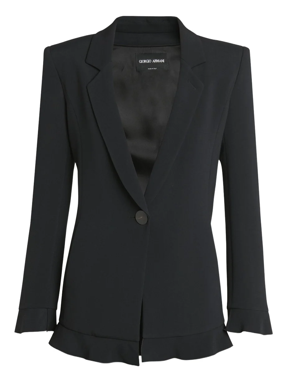Cady Blazer Jacket with Ruffle Underlay