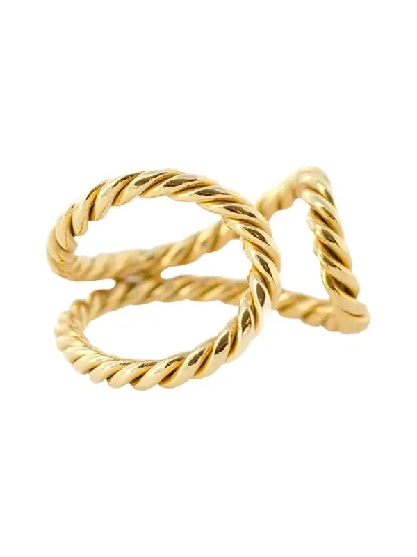 Haute Victoire 18K Yellow Gold Open Shank Twisted Ring