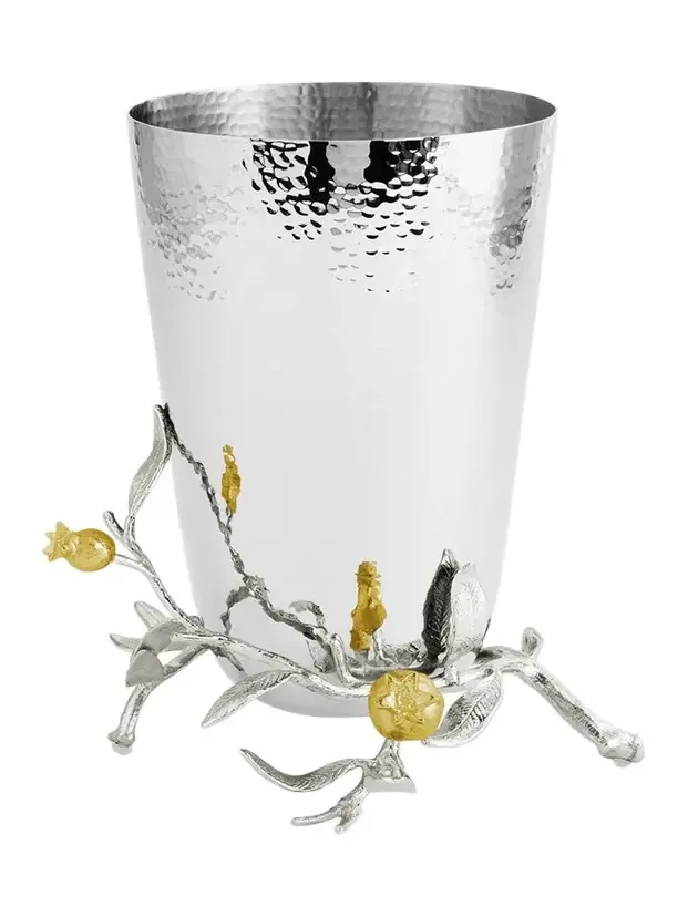 Michael Aram Pomegranate Silver & Gold Vase with 24K Goldplate