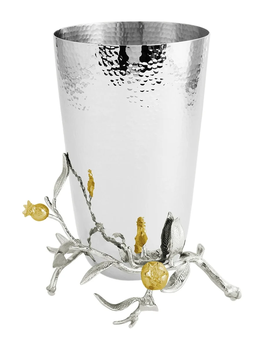 Michael Aram Pomegranate Silver & Gold Vase with 24K Goldplate