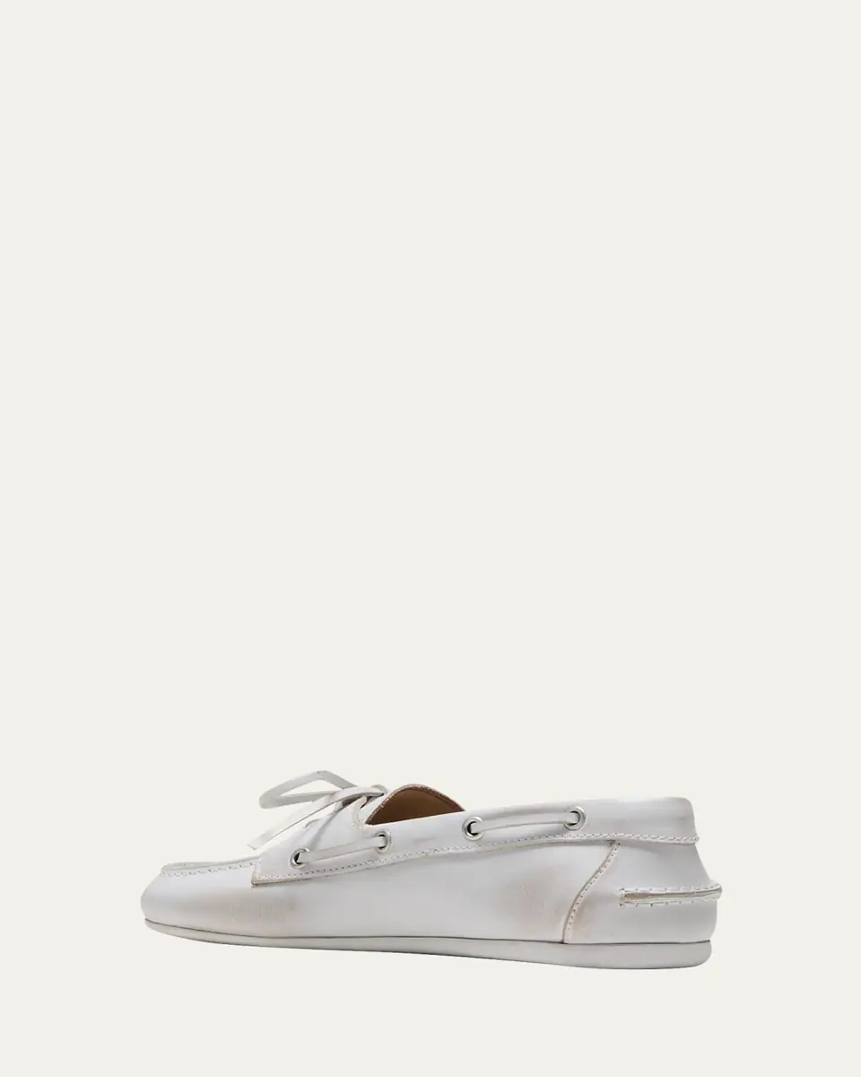 Miu Miu Leather Lace-Up Moccasins | Thumbnail 4 Miu Miu Leather Lace-Up Moccasins | Thumbnail 4
