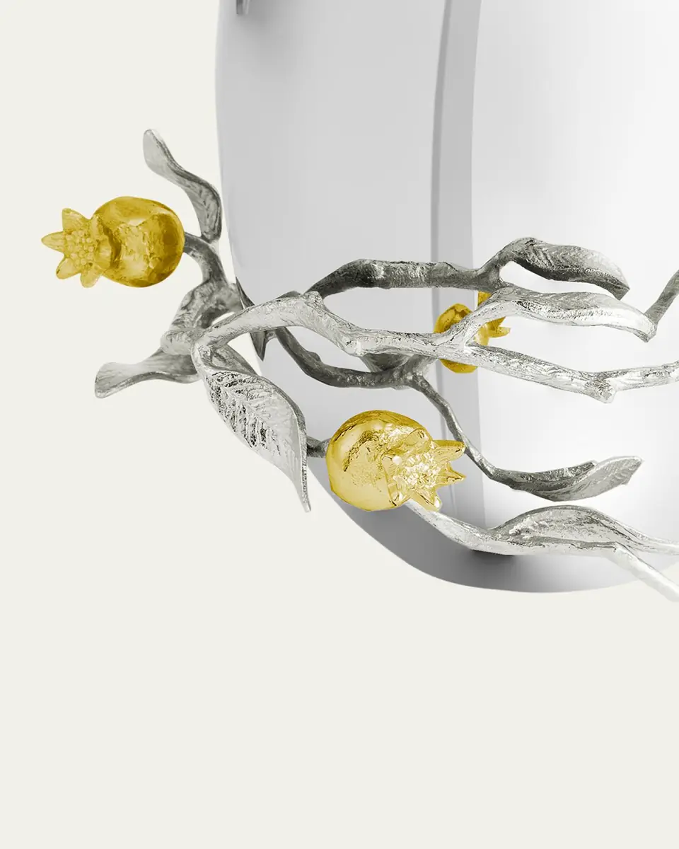 Michael Aram Pomegranate Silver & Gold Medium Vase with 24K Goldplate | Thumbnail 5
