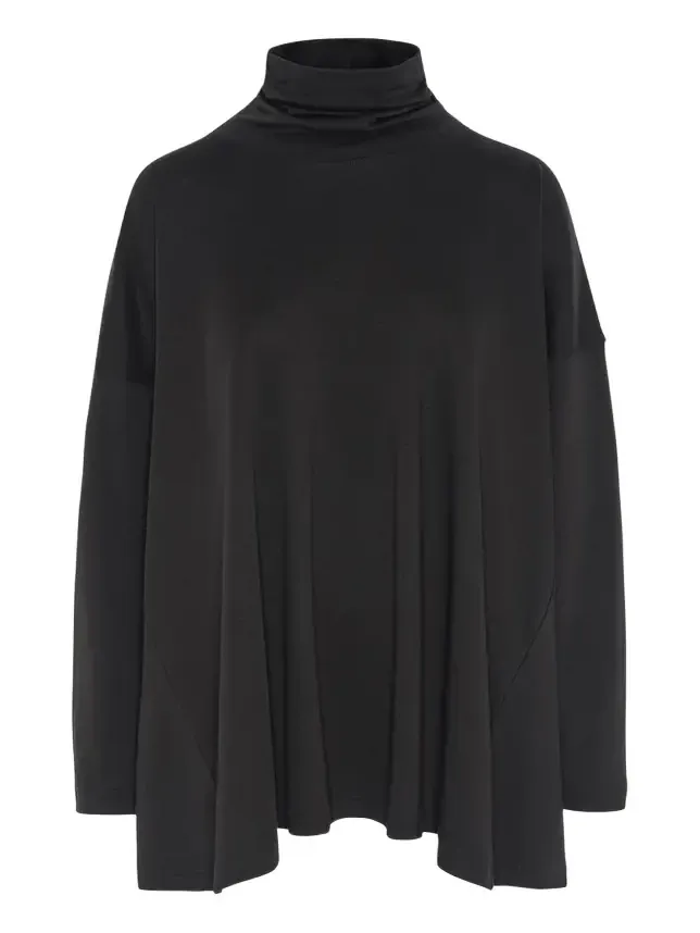 Side Panelled Scrunch Neck T-Shirt (Long Length)