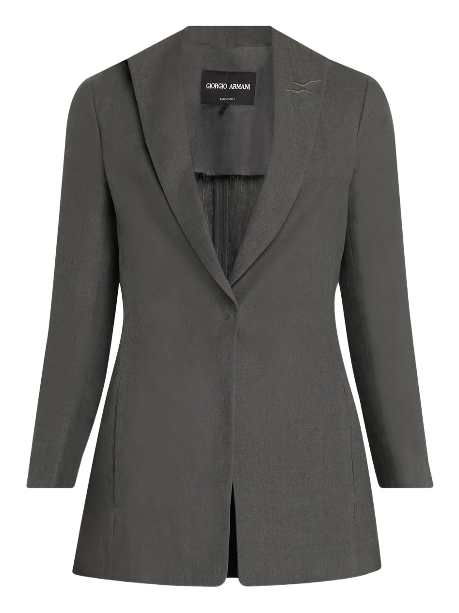 Linen Single-Breasted Blazer Linen Single-Breasted Blazer