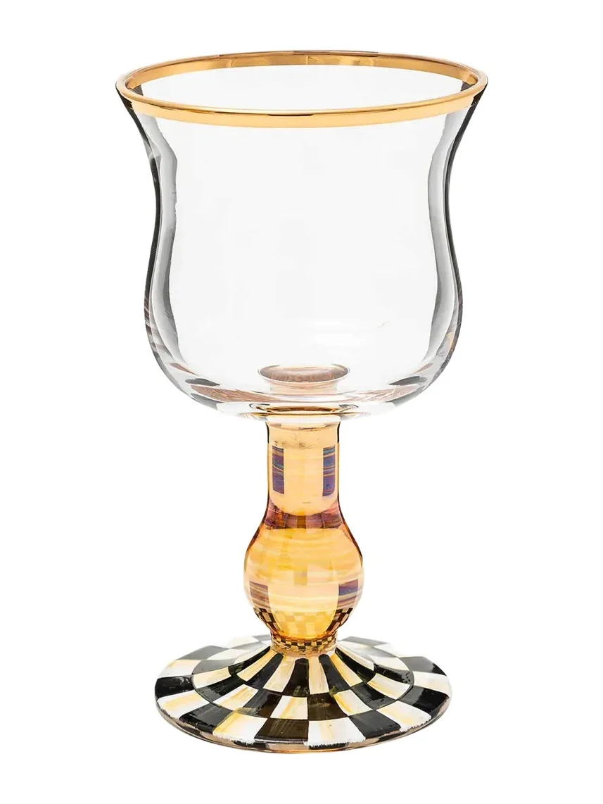 MacKenzie-Childs Courtly Check Wine Glass