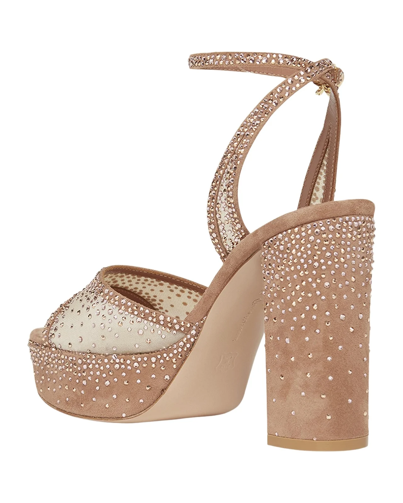 Strass Organza Ankle-Strap Platform Sandals Strass Organza Ankle-Strap Platform Sandals