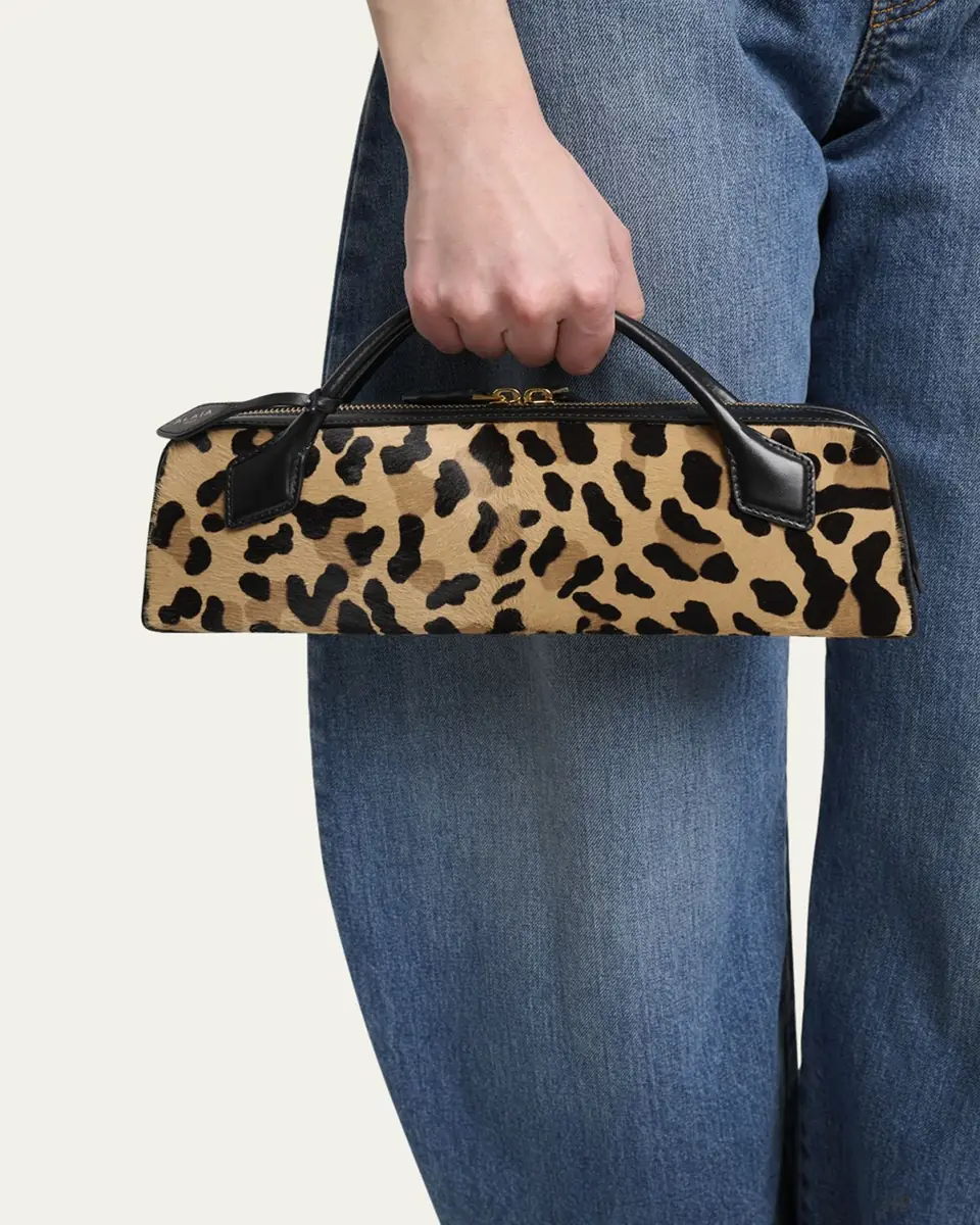 Alaïa Le Teckel Clutch Bag in Leopard Calf Hair | Thumbnail 2 Alaïa Le Teckel Clutch Bag in Leopard Calf Hair | Thumbnail 2