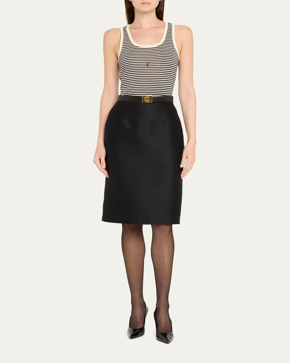 Saint Laurent YSL Logo Striped Tank Top | Thumbnail 2 Saint Laurent YSL Logo Striped Tank Top | Thumbnail 2
