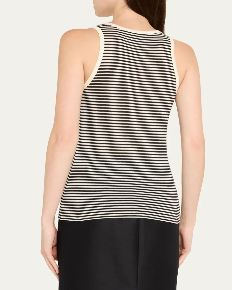 Saint Laurent YSL Logo Striped Tank Top | Thumbnail 3 Saint Laurent YSL Logo Striped Tank Top | Thumbnail 3