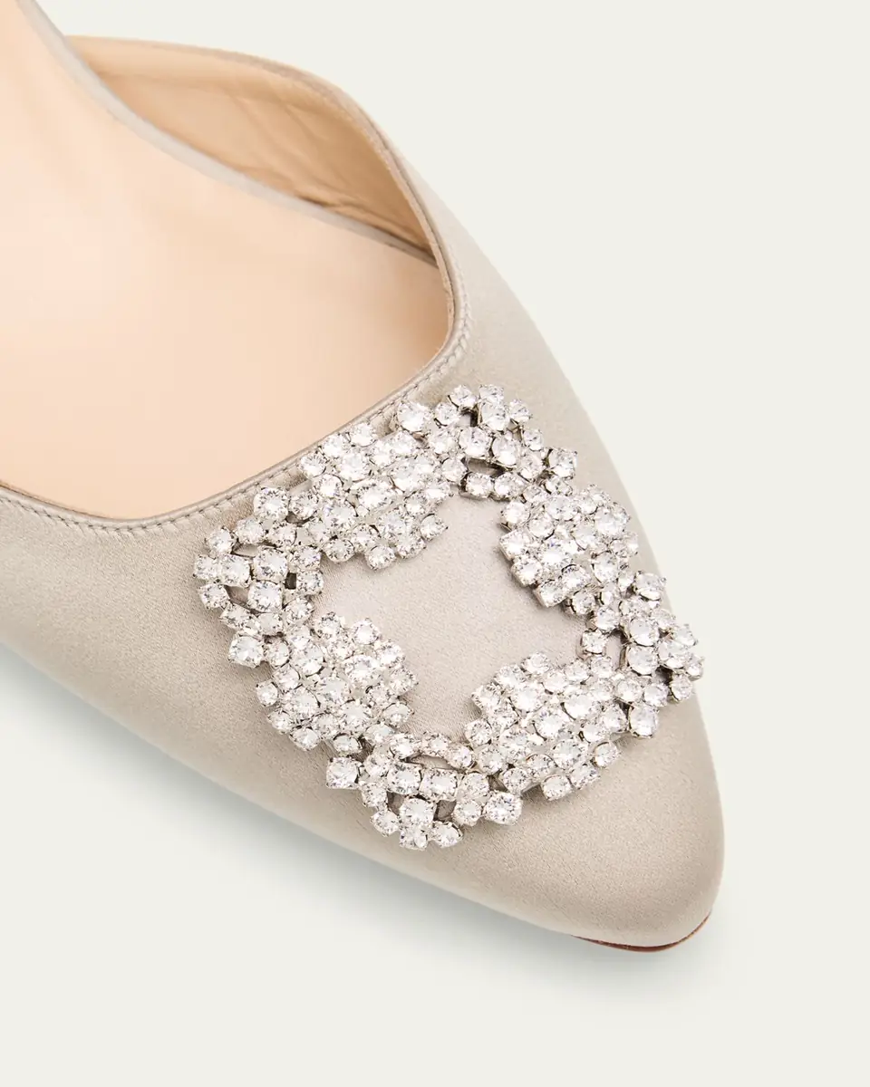 Manolo Blahnik Hangisi Satin Ballerina Flats | Thumbnail 5