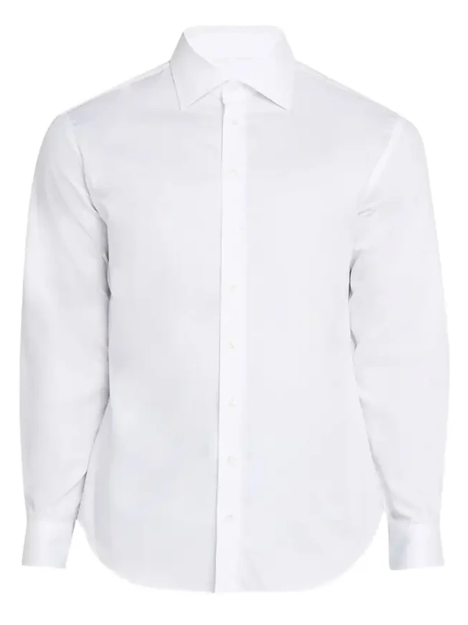 Men's Cotton Tonal Dot Dress Shirt