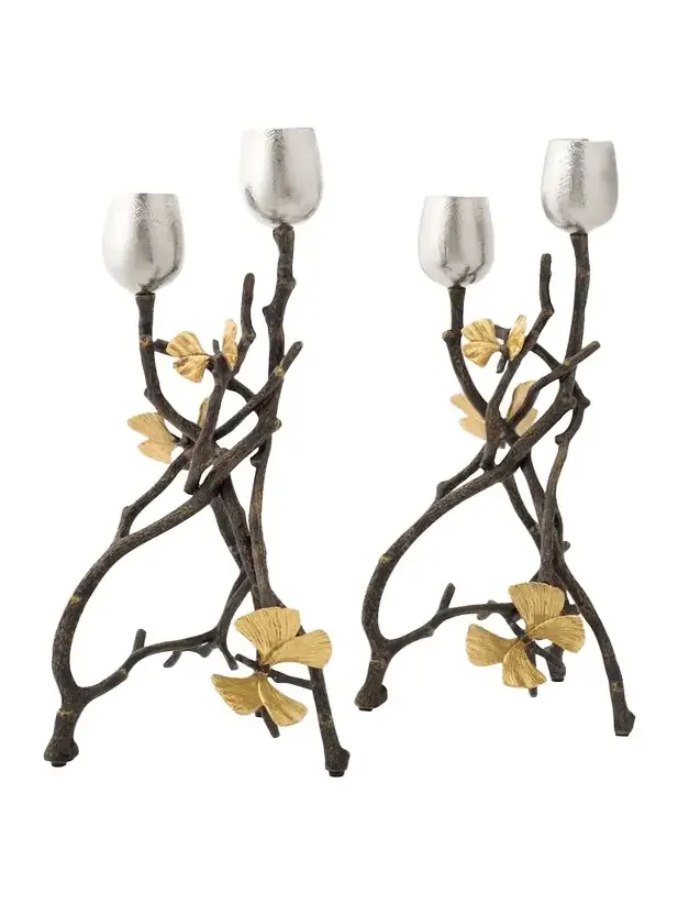 Michael Aram Butterfly Ginkgo Candleholder, Set of 2