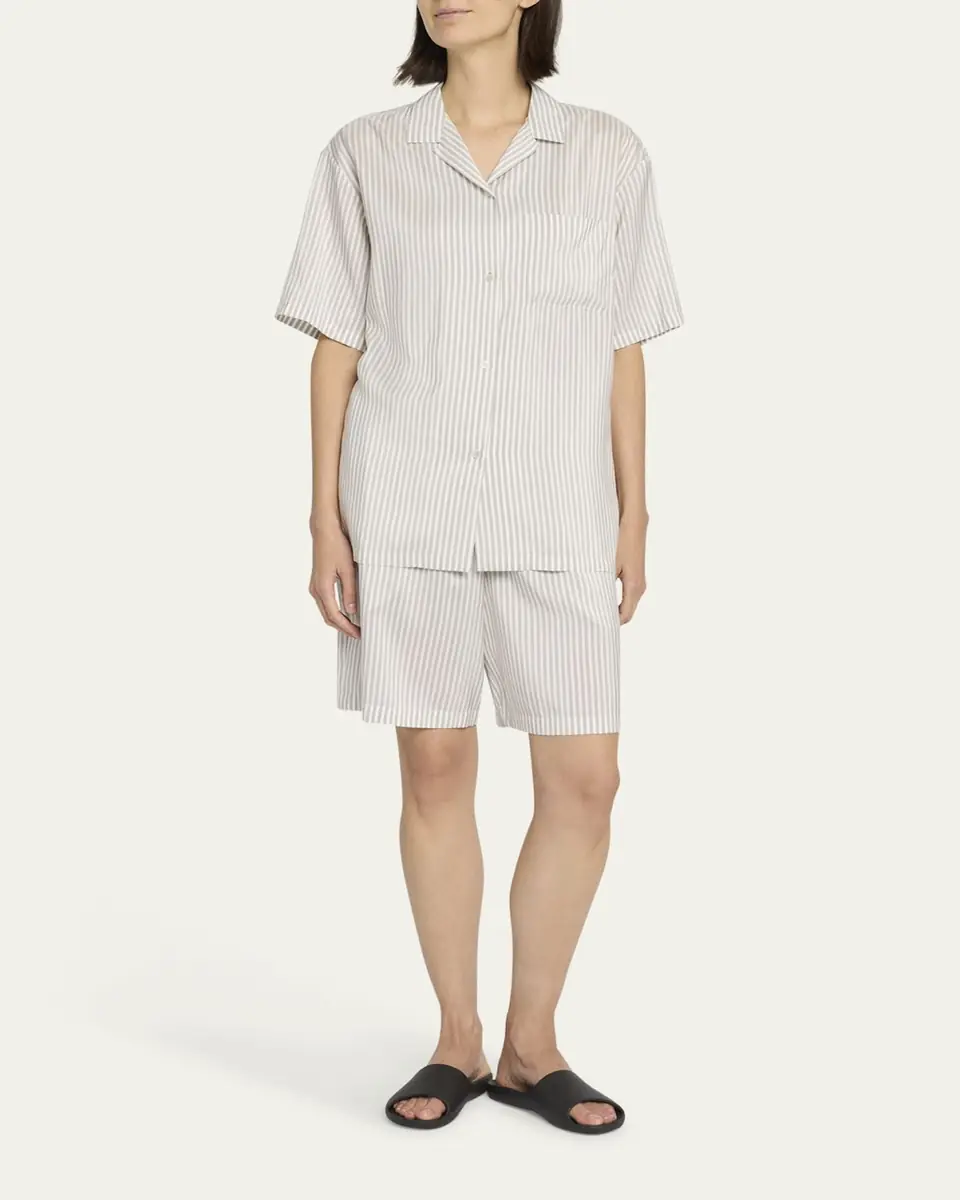THE ROW Jorge Striped Silk Camp Shirt | Thumbnail 2