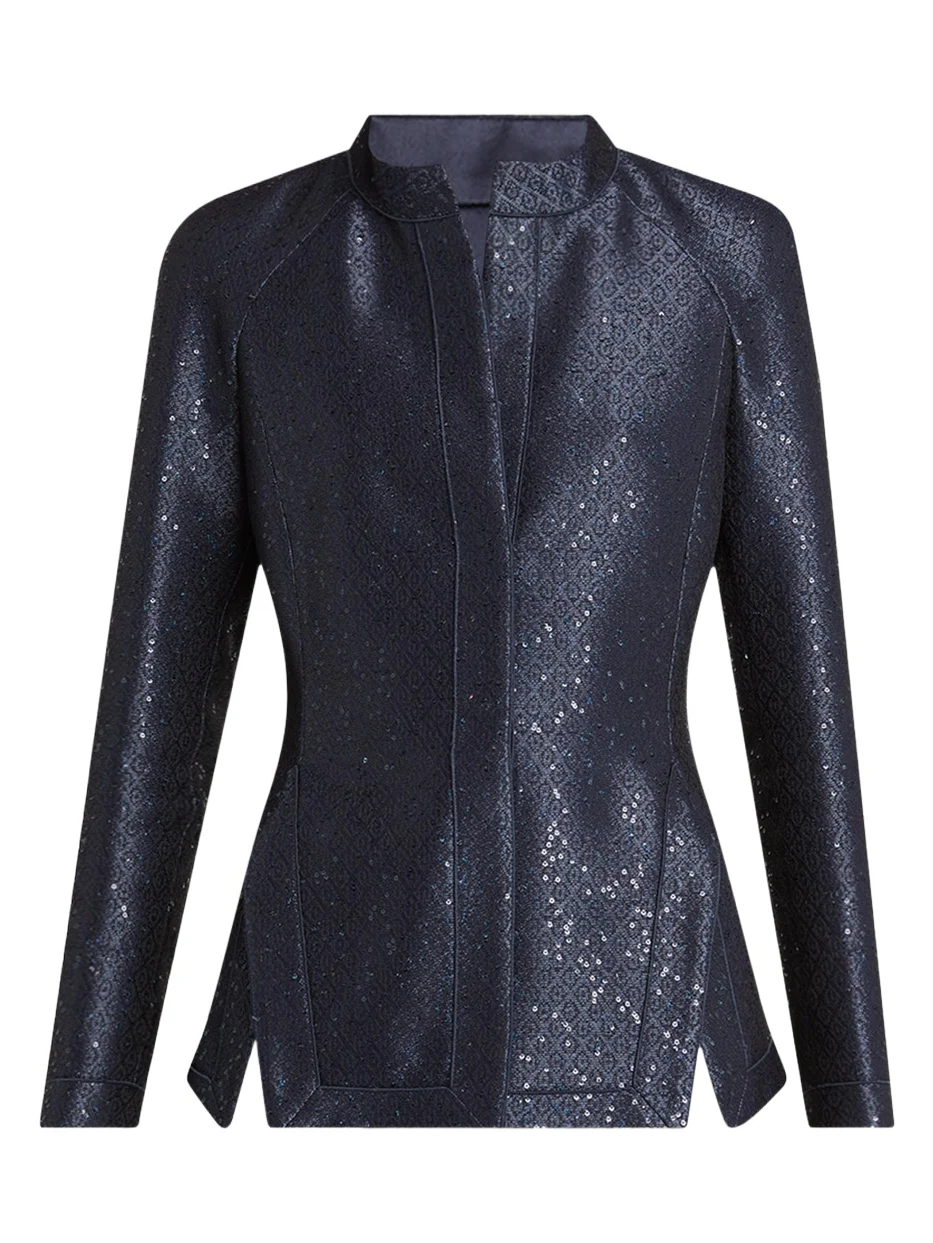Sequin Jacquard Single-Breasted Evening Jacket