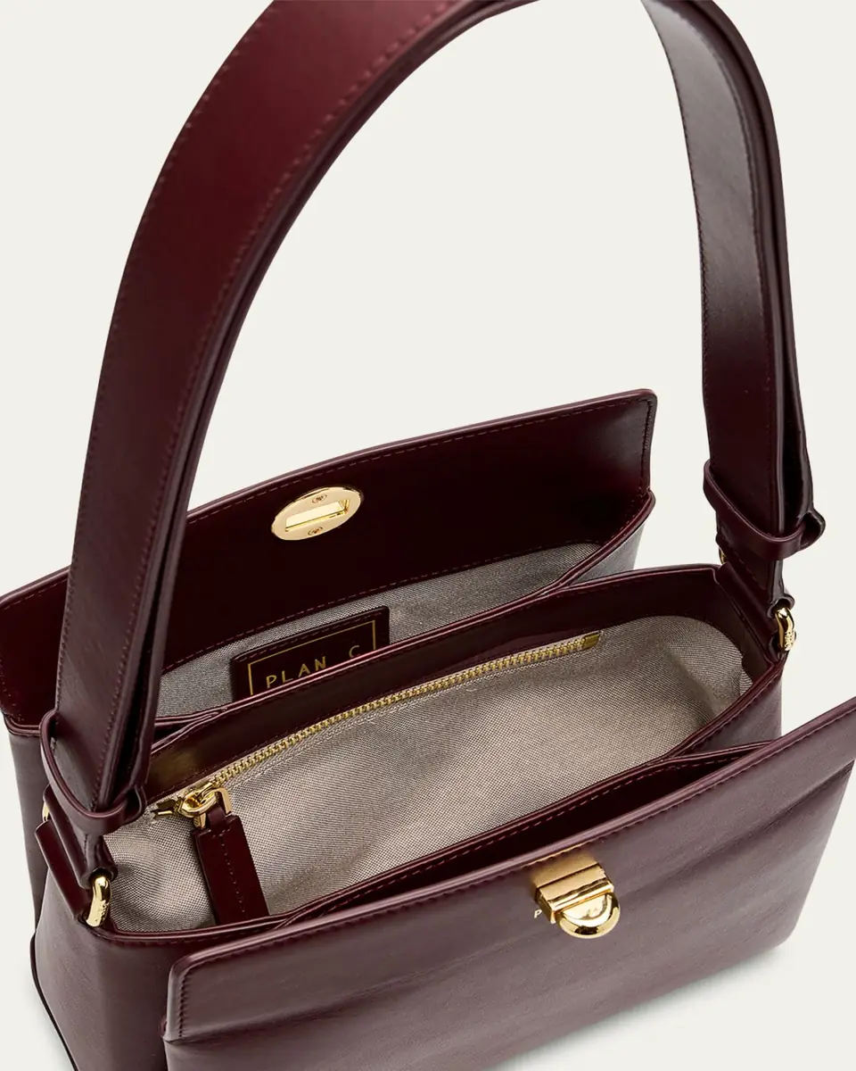 Plan C Small Folded Shoulder Bag in Vitello Leather | Thumbnail 7 Plan C Small Folded Shoulder Bag in Vitello Leather | Thumbnail 7