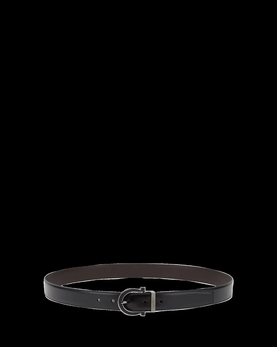 Ferragamo Men's Reversible Gancio-Buckle Leather Belt | Thumbnail 2