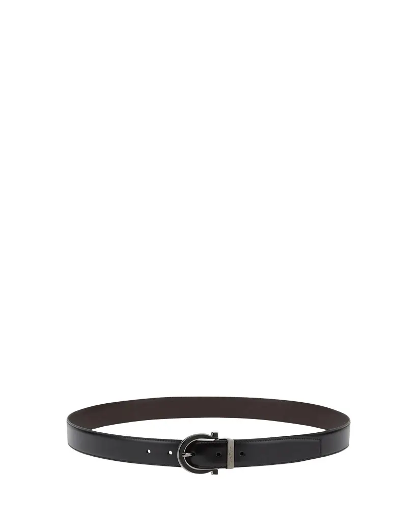 Ferragamo Men's Reversible Gancio-Buckle Leather Belt | Image 1 Ferragamo Men's Reversible Gancio-Buckle Leather Belt | Image 1