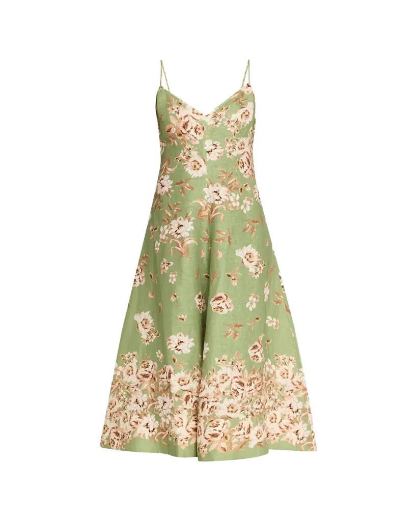Cara Cara Mae Floral Linen Midi Dress | Image 1 Cara Cara Mae Floral Linen Midi Dress | Image 1