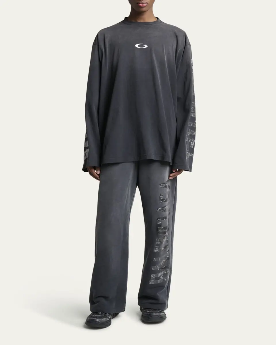 Balenciaga Men's Security Tape Oversized Long-Sleeve T-Shirt | Thumbnail 2 Balenciaga Men's Security Tape Oversized Long-Sleeve T-Shirt | Thumbnail 2
