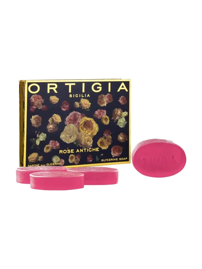 ORTIGIA Rose Antiche Glycerine Soap Box, 4 x 1.4 oz.